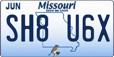 MO license plate SH8U6X
