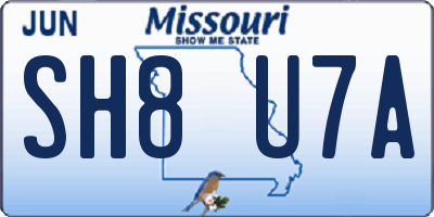 MO license plate SH8U7A