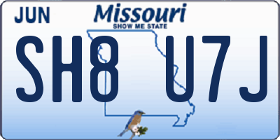 MO license plate SH8U7J