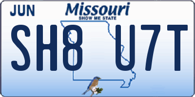 MO license plate SH8U7T