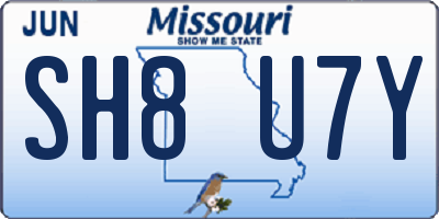 MO license plate SH8U7Y