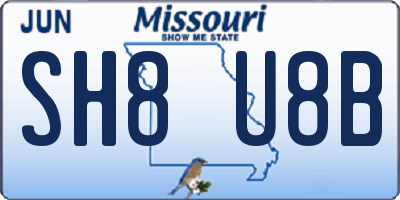 MO license plate SH8U8B