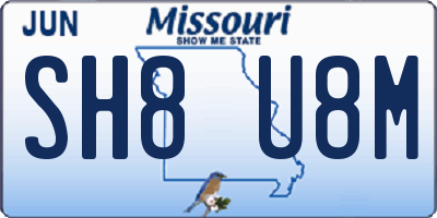 MO license plate SH8U8M