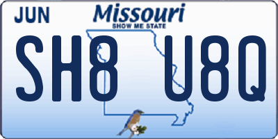 MO license plate SH8U8Q