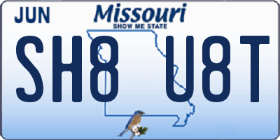 MO license plate SH8U8T