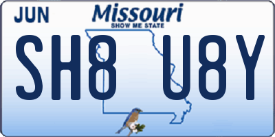 MO license plate SH8U8Y