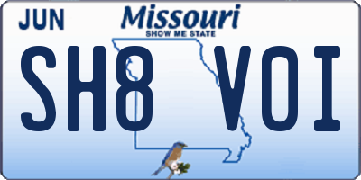 MO license plate SH8V0I