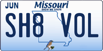 MO license plate SH8V0L