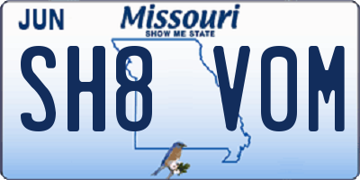 MO license plate SH8V0M