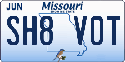 MO license plate SH8V0T