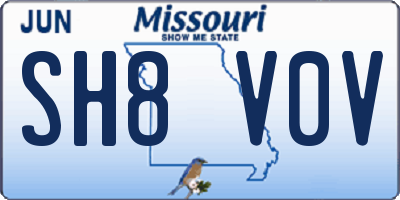 MO license plate SH8V0V