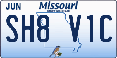 MO license plate SH8V1C