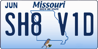 MO license plate SH8V1D