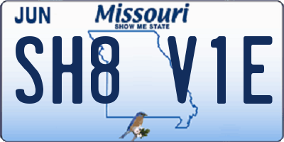 MO license plate SH8V1E