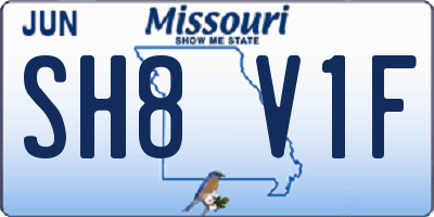 MO license plate SH8V1F