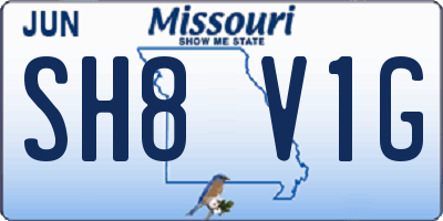 MO license plate SH8V1G