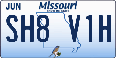 MO license plate SH8V1H
