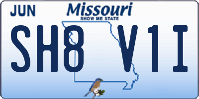 MO license plate SH8V1I