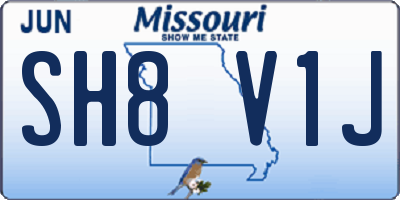 MO license plate SH8V1J