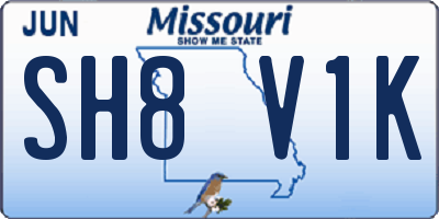 MO license plate SH8V1K