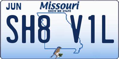 MO license plate SH8V1L