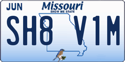 MO license plate SH8V1M