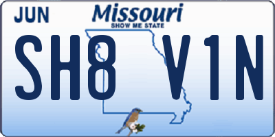 MO license plate SH8V1N