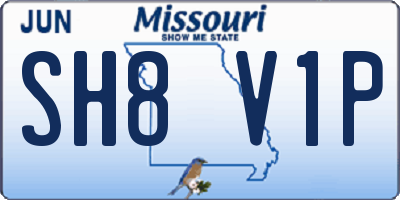 MO license plate SH8V1P