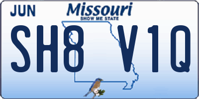 MO license plate SH8V1Q