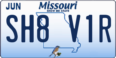 MO license plate SH8V1R