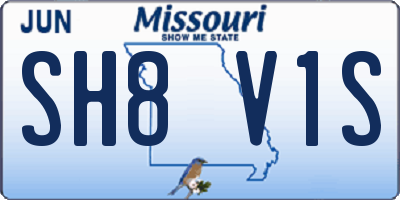 MO license plate SH8V1S