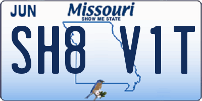 MO license plate SH8V1T