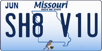 MO license plate SH8V1U