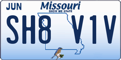 MO license plate SH8V1V