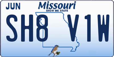 MO license plate SH8V1W