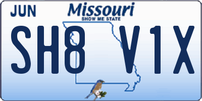 MO license plate SH8V1X