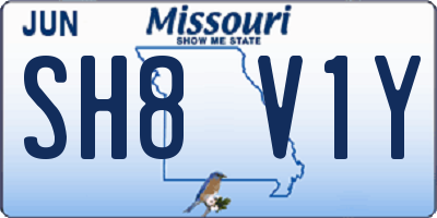 MO license plate SH8V1Y
