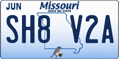 MO license plate SH8V2A