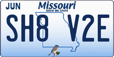 MO license plate SH8V2E