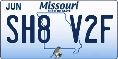 MO license plate SH8V2F