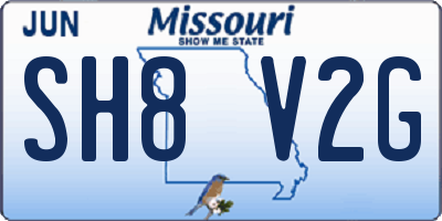 MO license plate SH8V2G