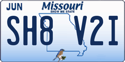MO license plate SH8V2I