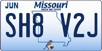 MO license plate SH8V2J
