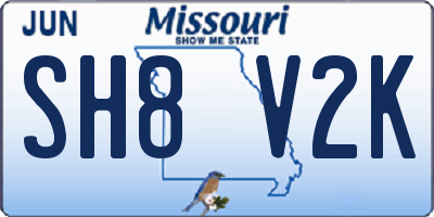 MO license plate SH8V2K