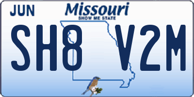 MO license plate SH8V2M