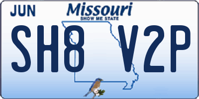 MO license plate SH8V2P