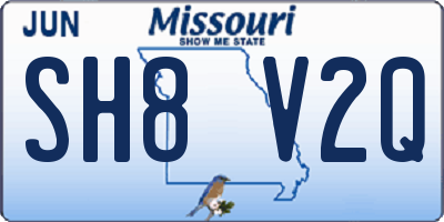 MO license plate SH8V2Q