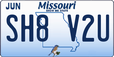 MO license plate SH8V2U