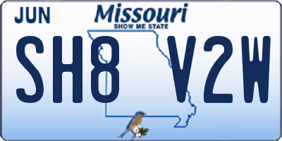 MO license plate SH8V2W