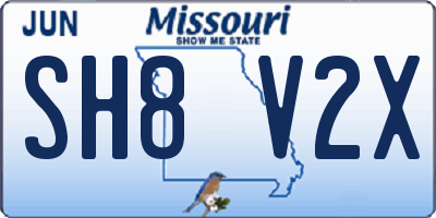 MO license plate SH8V2X